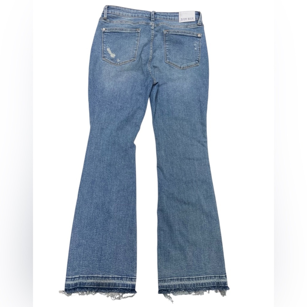 Classic High-Rise Light Blue Distressed Women's Jeans - Picture 5 of 11